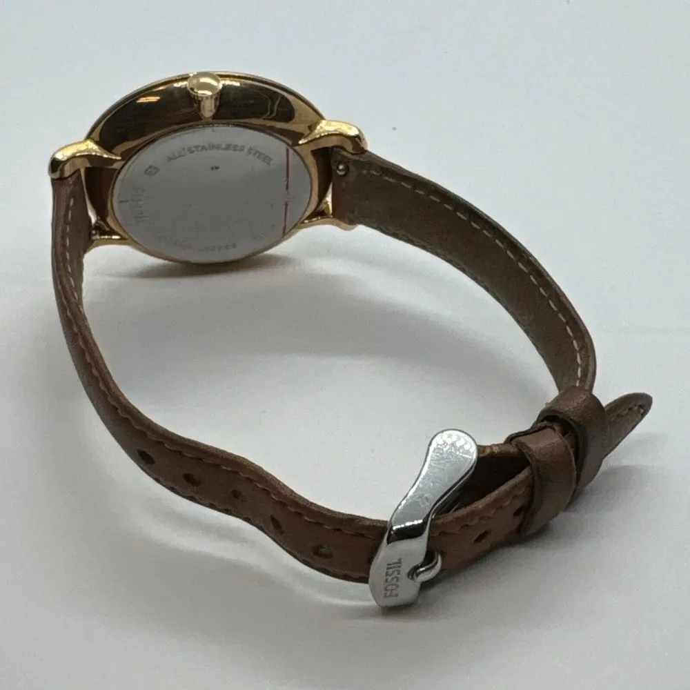 Fossil Jacqueline ES3435 Women's Brown Leather Strap Analog Dial Watch JNA303